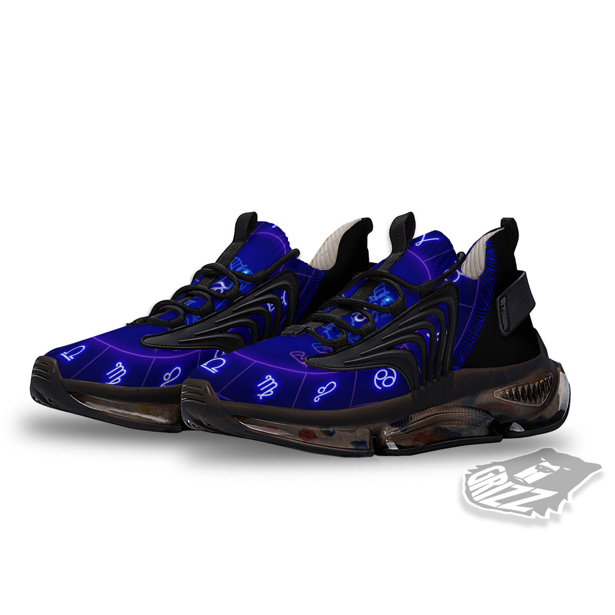 Zodiac Sign Dark Capricorn Print Black Gym Shoes-grizzshop