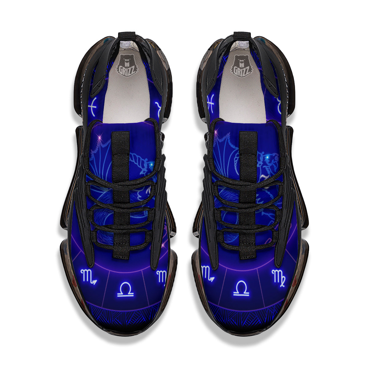 Zodiac Sign Dark Capricorn Print Black Gym Shoes-grizzshop