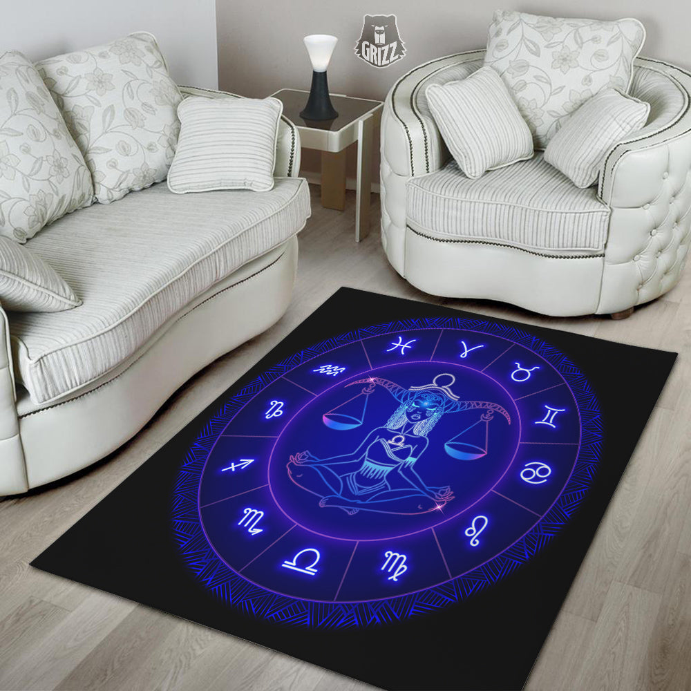 Zodiac Sign Dark Libra Print Floor Mat-grizzshop