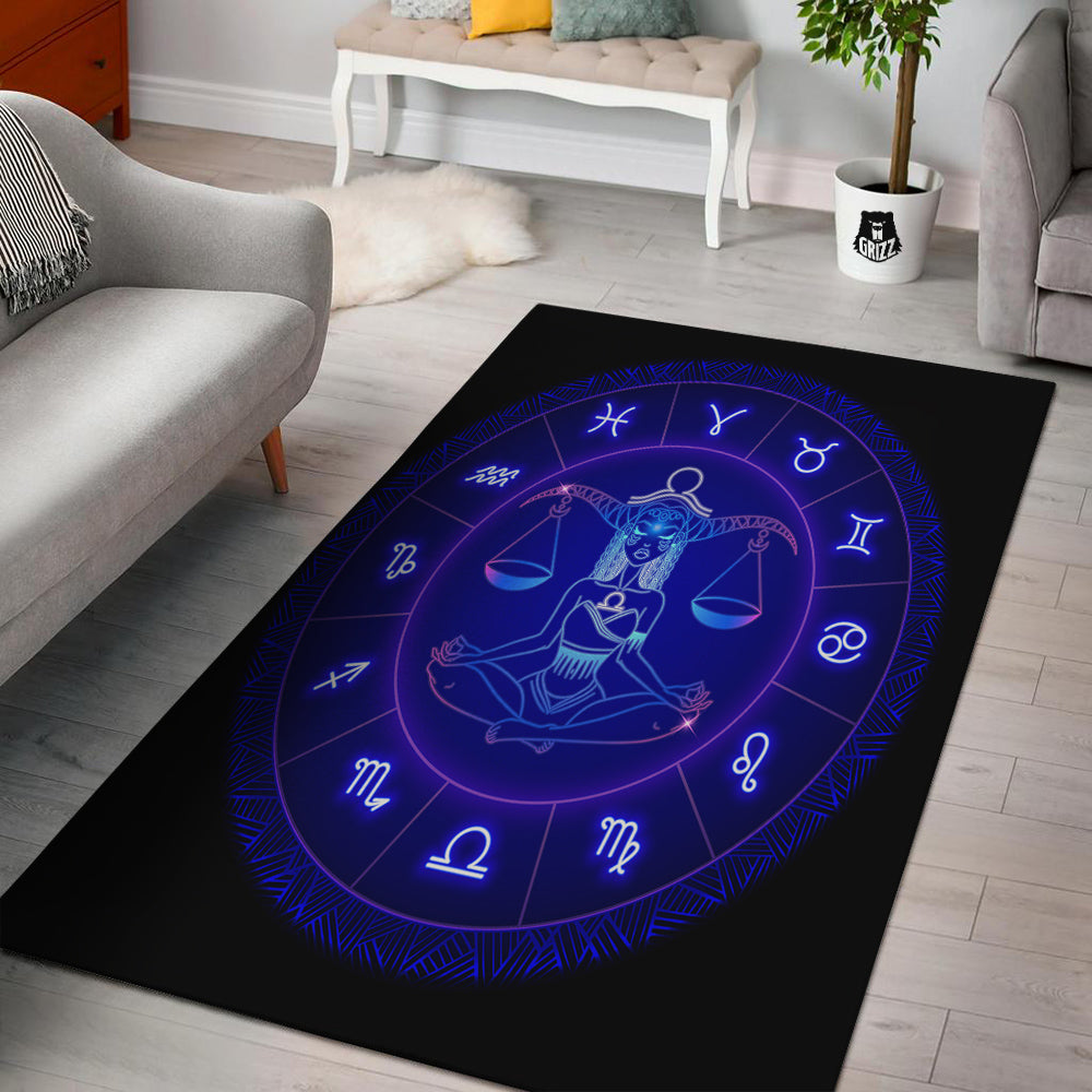 Zodiac Sign Dark Libra Print Floor Mat-grizzshop