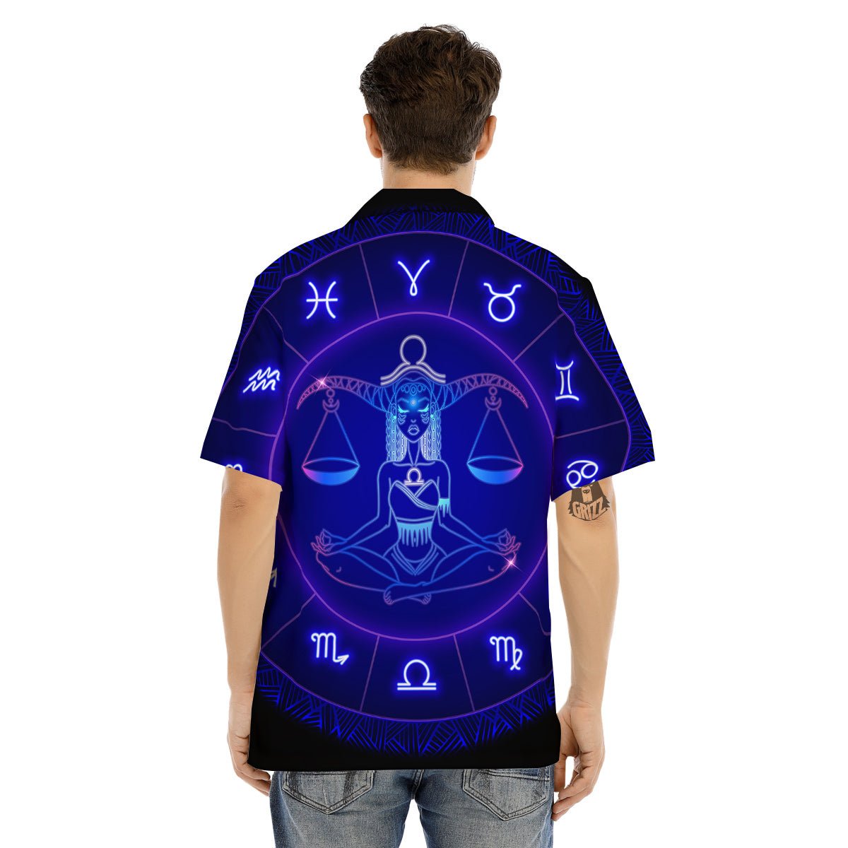 Zodiac Sign Dark Libra Print Men's Hawaiian Shirt-grizzshop