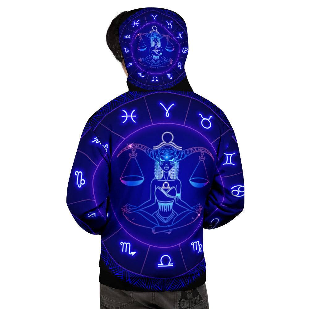 Zodiac Sign Dark Libra Print Men's Hoodie-grizzshop