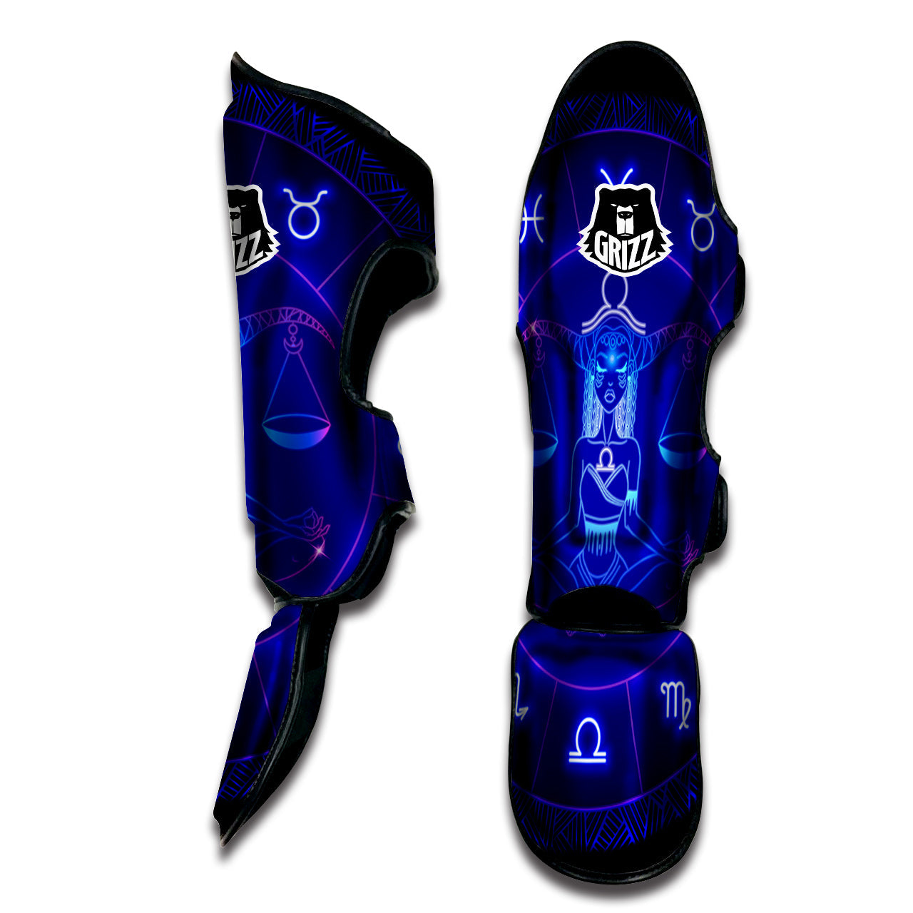 Zodiac Sign Dark Libra Print Muay Thai Shin Guards-grizzshop