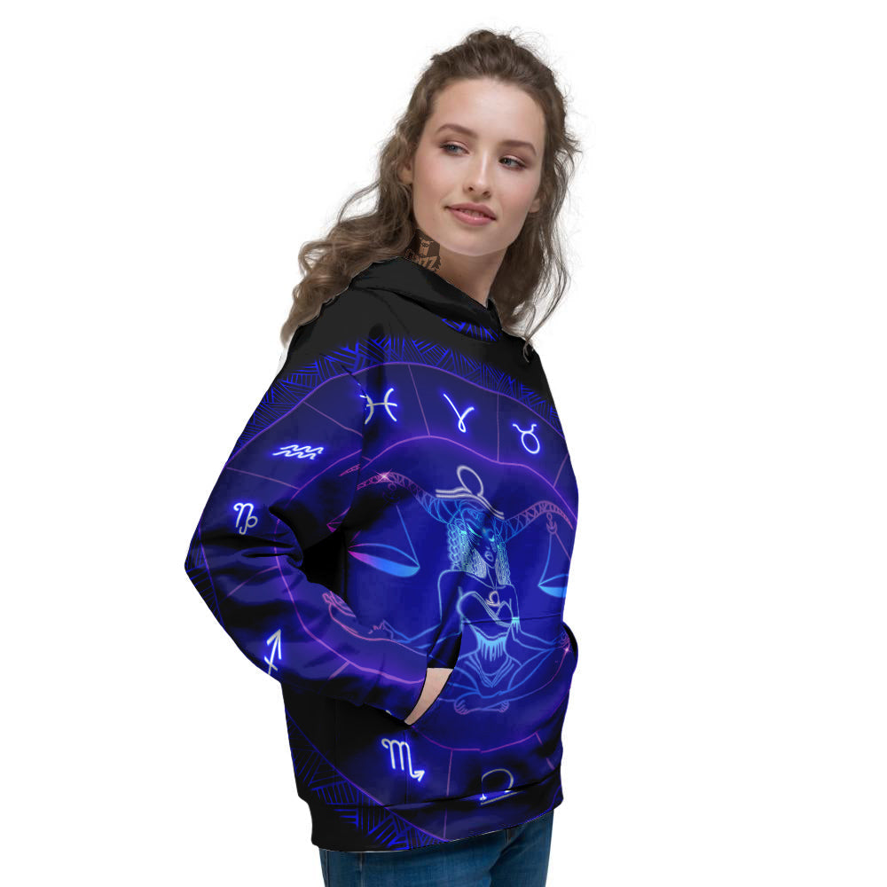 Zodiac Sign Dark Libra Print Women's Hoodie-grizzshop