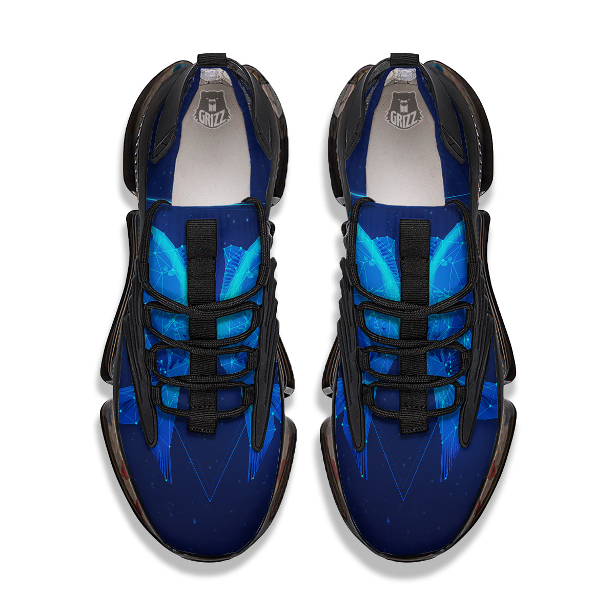 Zodiac Sign Dark Pisces Print Black Gym Shoes-grizzshop