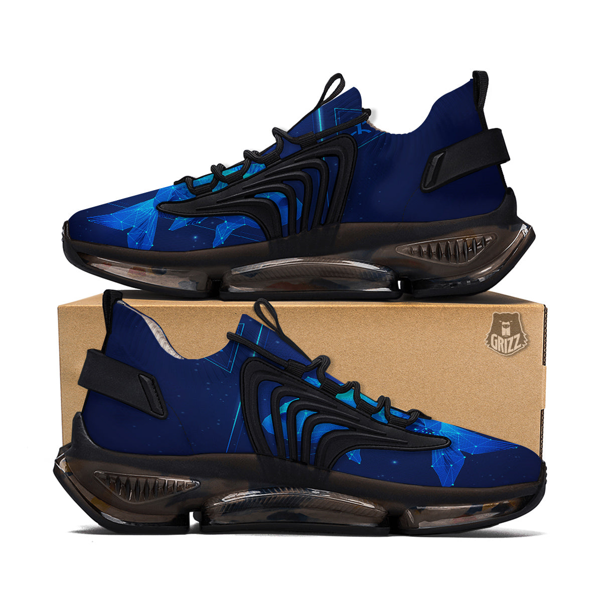 Zodiac Sign Dark Pisces Print Black Gym Shoes-grizzshop