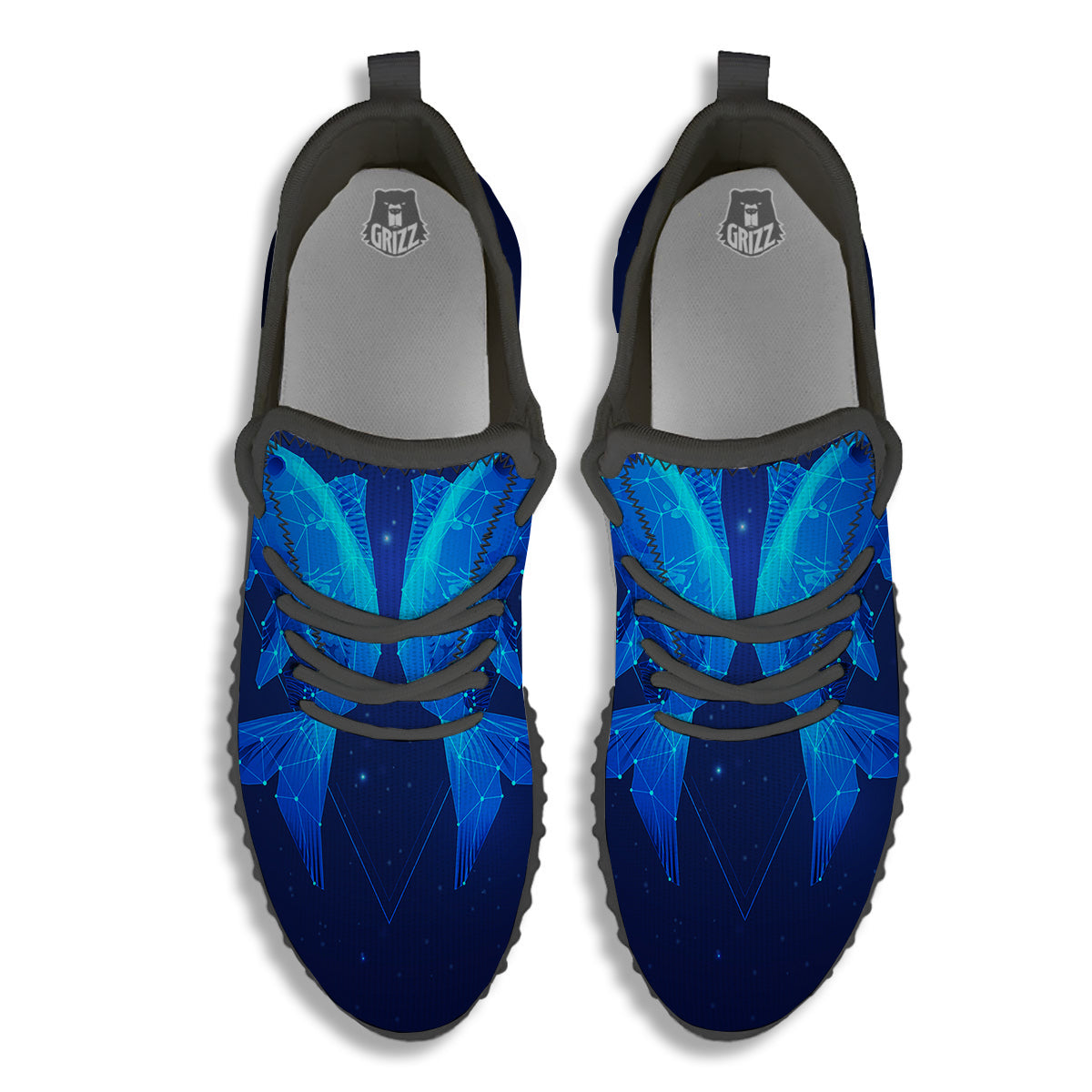 Zodiac Sign Dark Pisces Print Black Walking Shoes-grizzshop