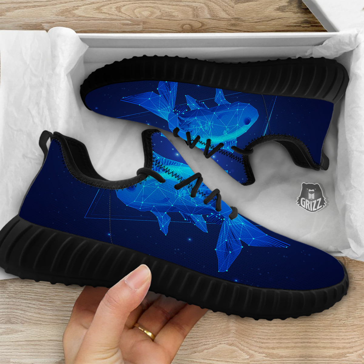 Zodiac Sign Dark Pisces Print Black Walking Shoes-grizzshop