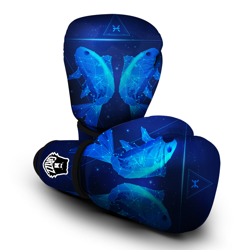 Zodiac Sign Dark Pisces Print Boxing Gloves-grizzshop
