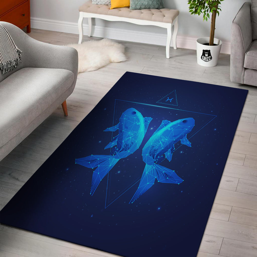 Zodiac Sign Dark Pisces Print Floor Mat-grizzshop