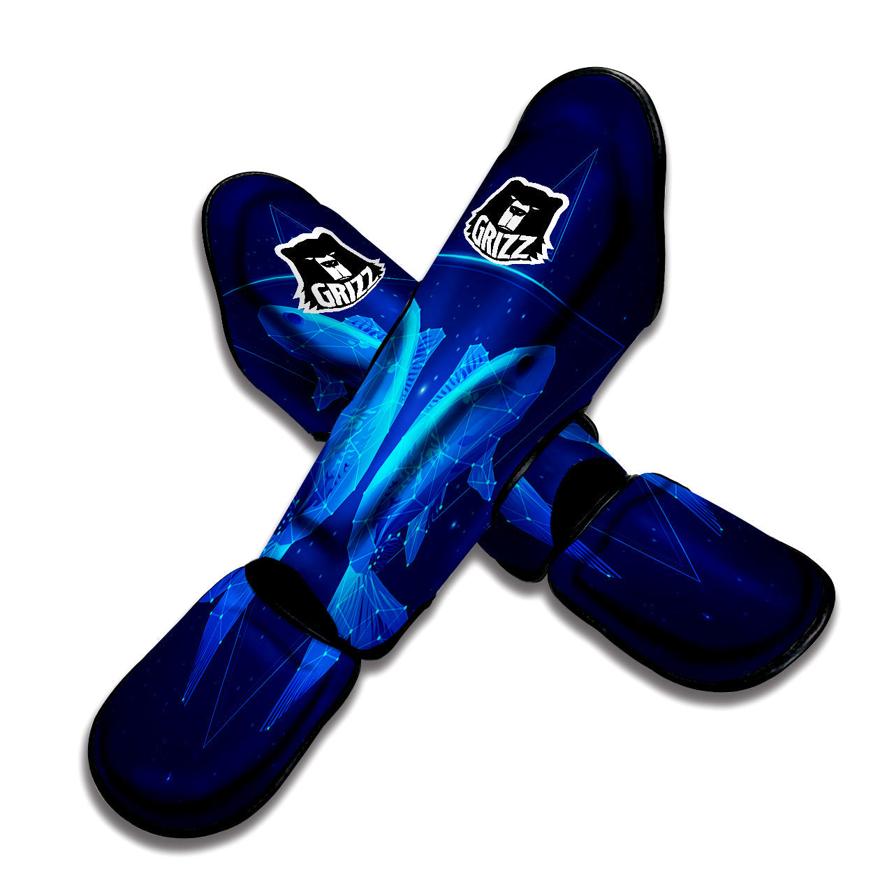 Zodiac Sign Dark Pisces Print Muay Thai Shin Guards-grizzshop