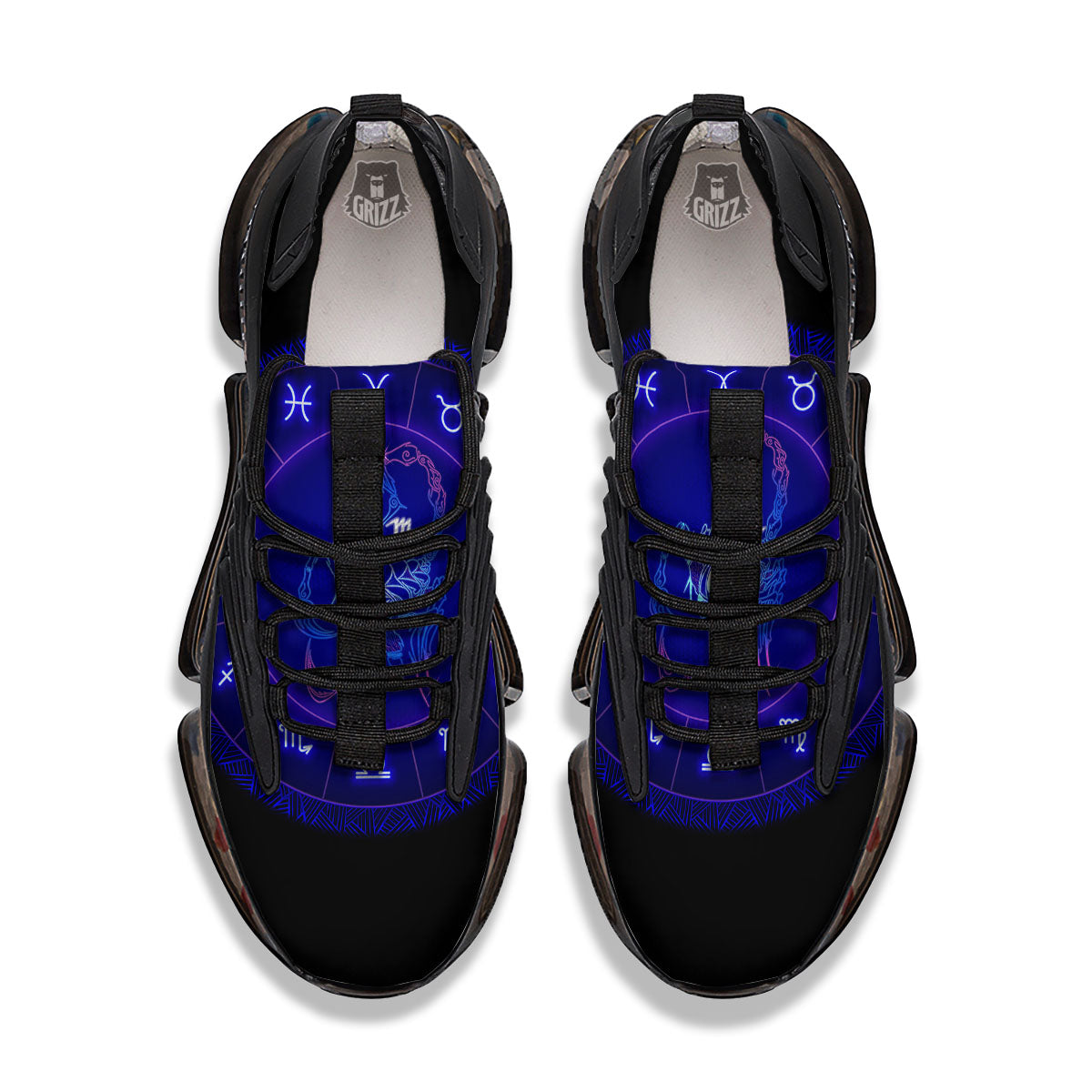 Zodiac Sign Dark Scorpio Print Black Gym Shoes-grizzshop