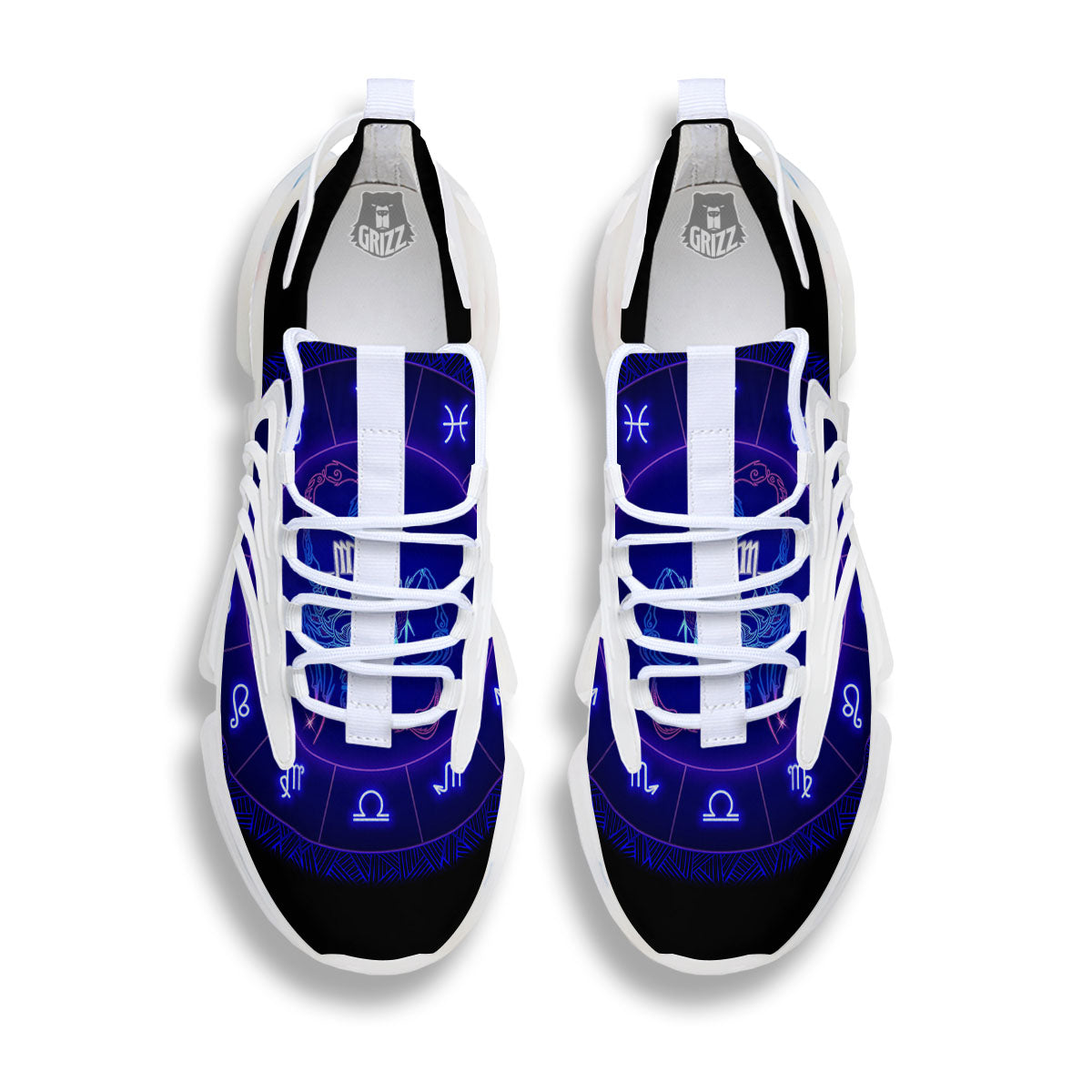 Zodiac Sign Dark Scorpio Print White Gym Shoes-grizzshop