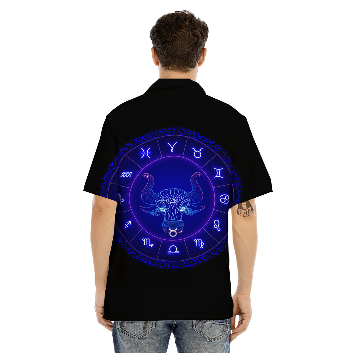 Zodiac Sign Dark Taurus Print Men's Hawaiian Shirt-grizzshop