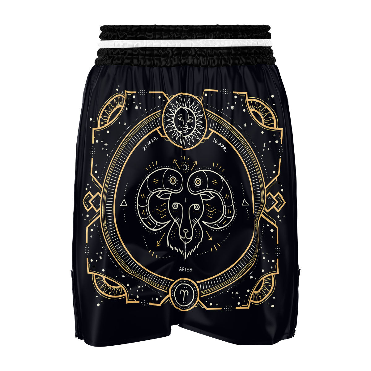 Zodiac Sign Vintage Aries Print Boxing Shorts-grizzshop