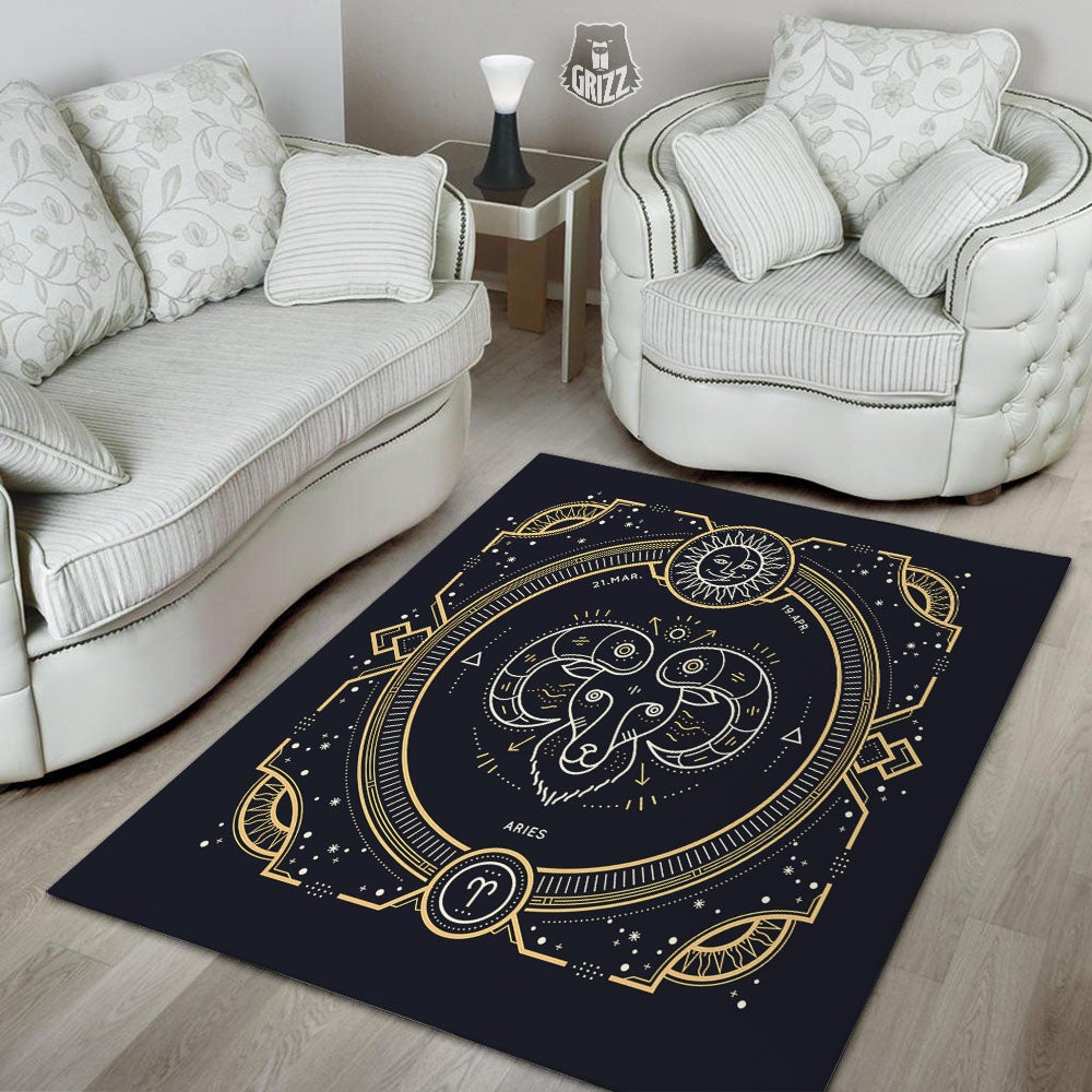 Zodiac Sign Vintage Aries Print Floor Mat-grizzshop