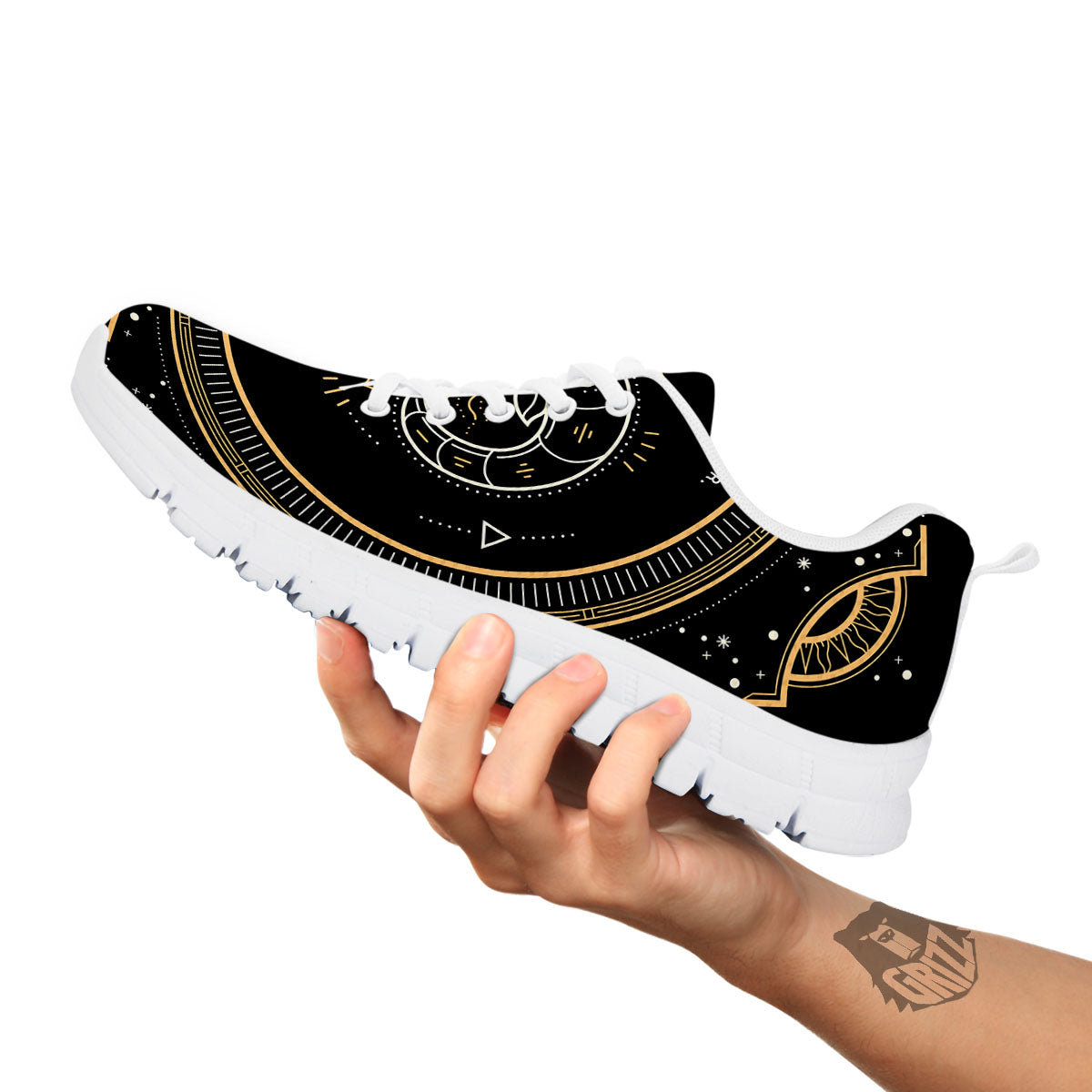 Zodiac Sign Vintage Aries Print White Sneaker-grizzshop