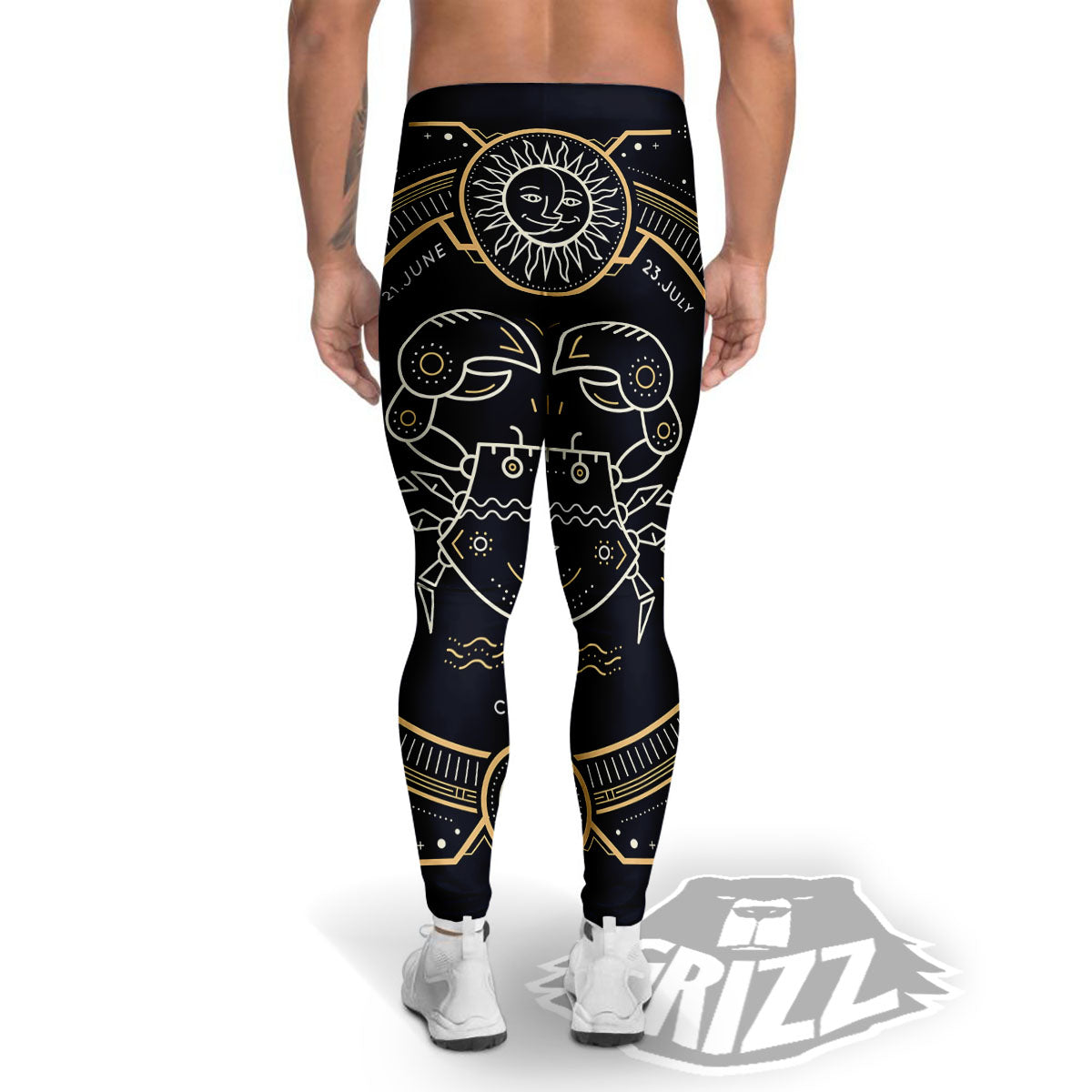 Zodiac Sign Vintage Cancer Print Men's Leggings-grizzshop