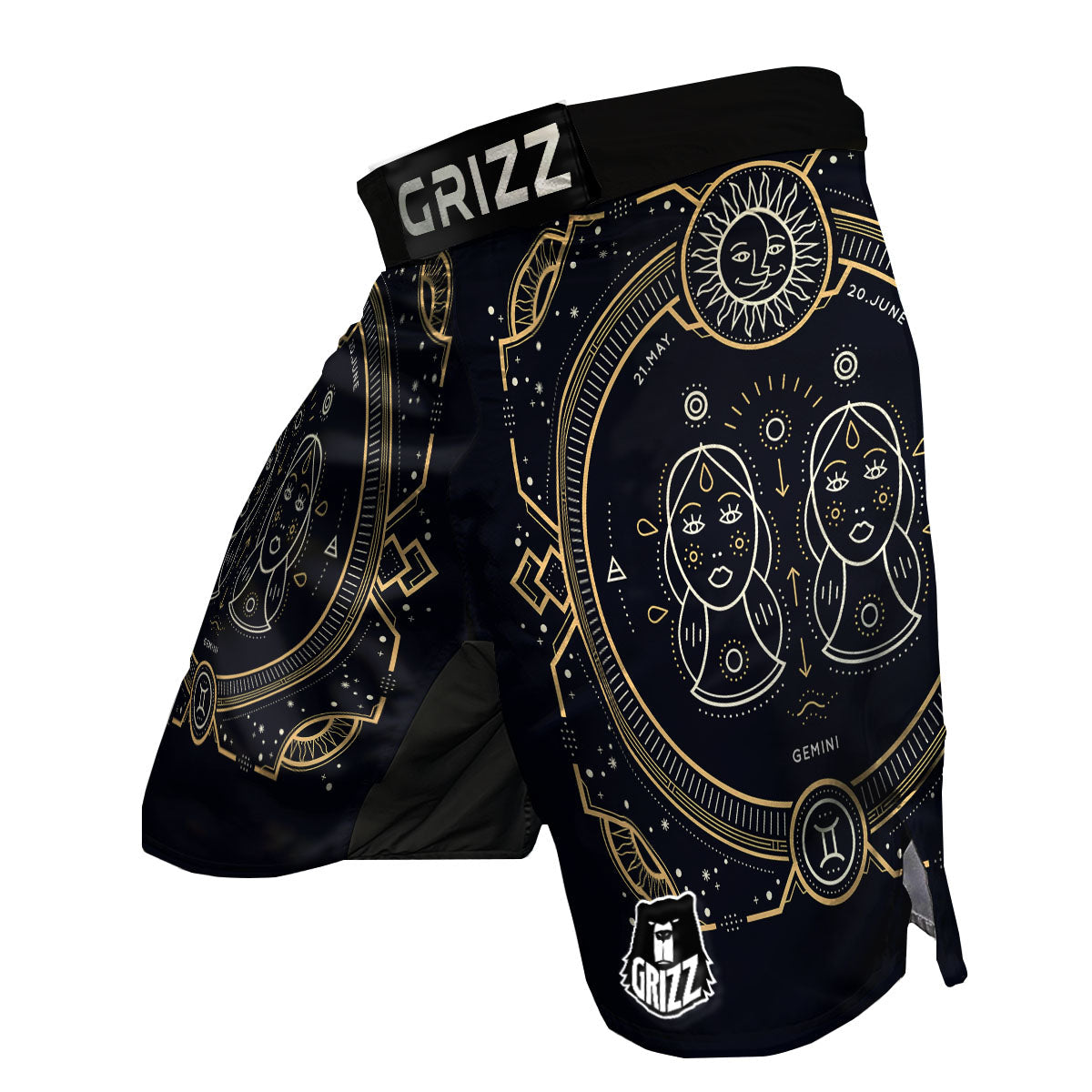 Zodiac Sign Vintage Gemini Print MMA Shorts-grizzshop