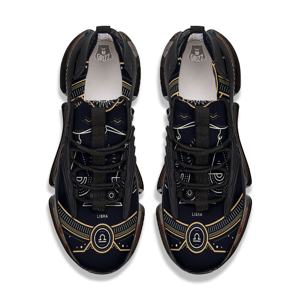 Zodiac Sign Vintage Libra Print Black Gym Shoes-grizzshop