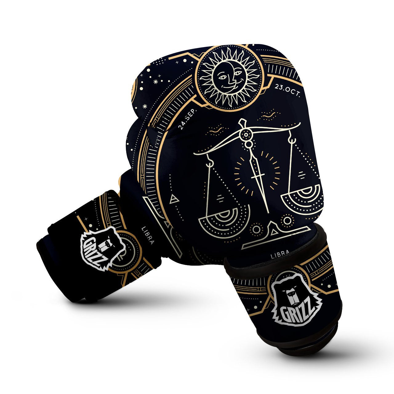Zodiac Sign Vintage Libra Print Boxing Gloves-grizzshop