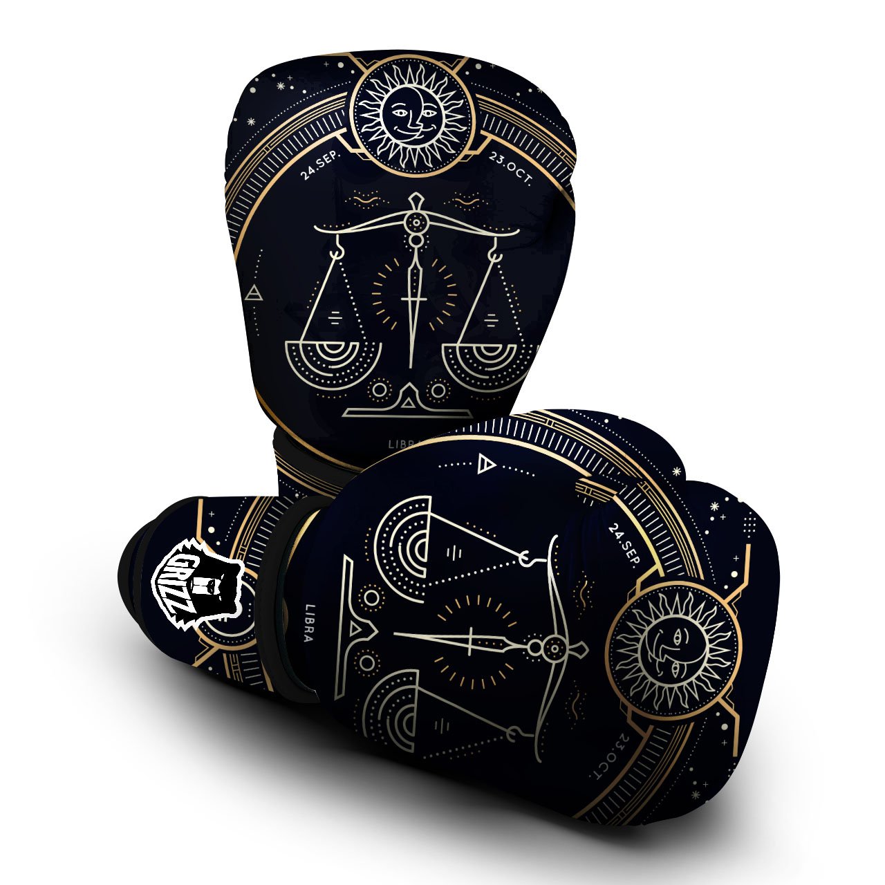 Zodiac Sign Vintage Libra Print Boxing Gloves-grizzshop