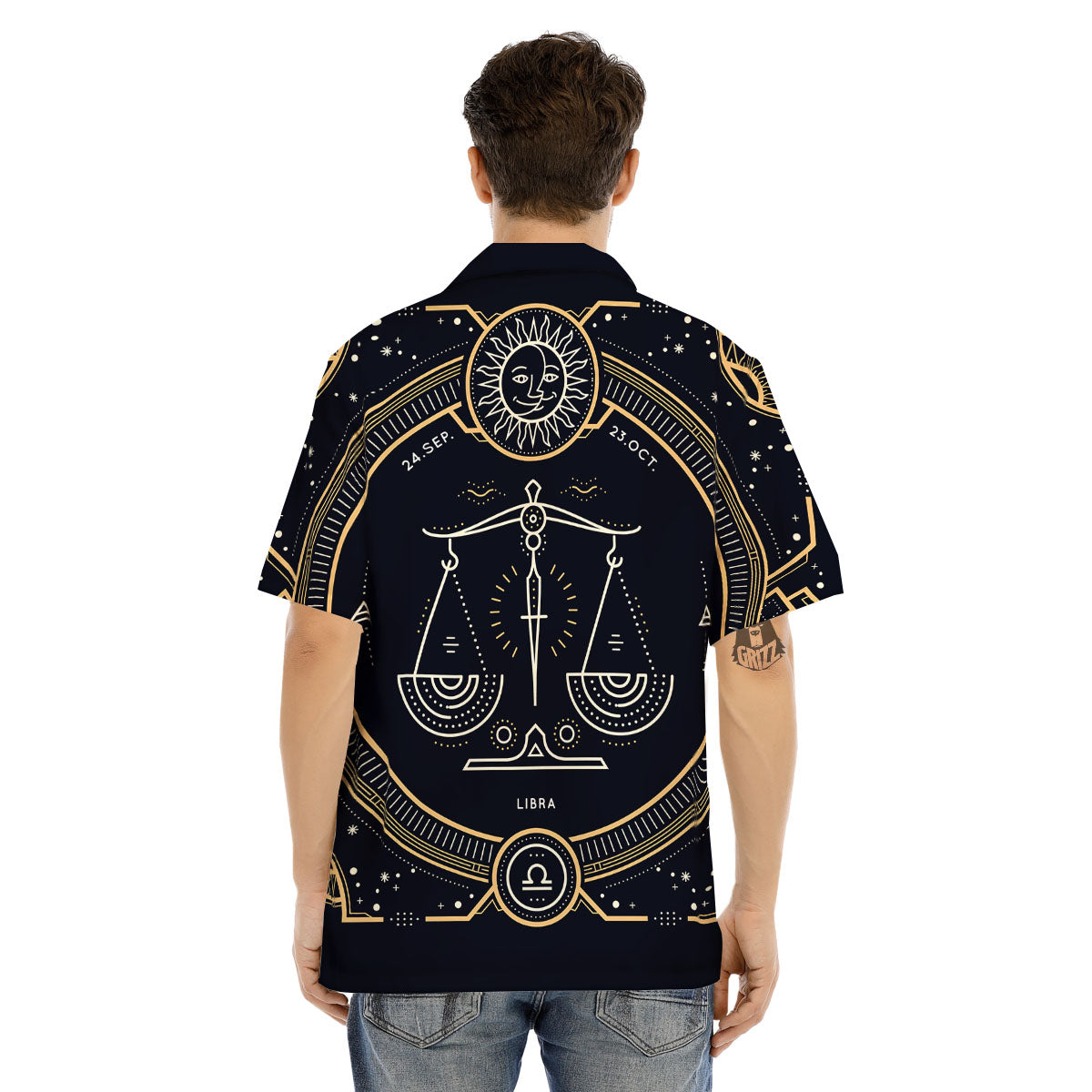 Zodiac Sign Vintage Libra Print Men's Hawaiian Shirt-grizzshop