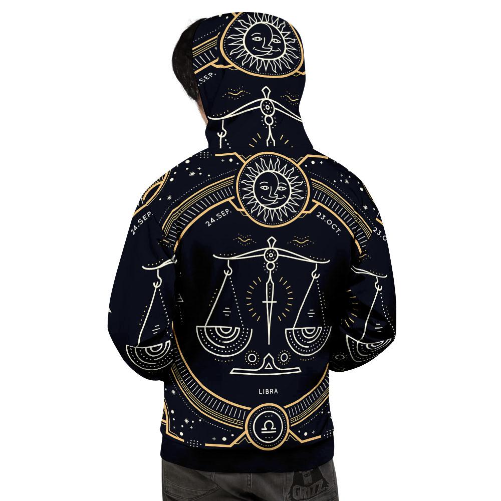 Zodiac Sign Vintage Libra Print Men's Hoodie-grizzshop