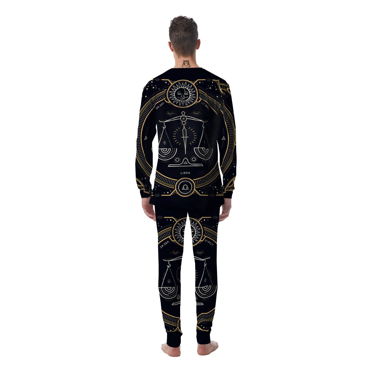 Zodiac Sign Vintage Libra Print Men's Pajamas-grizzshop