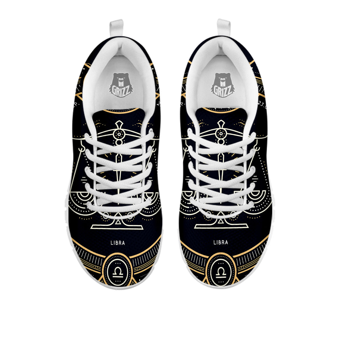 Zodiac Sign Vintage Libra Print White Sneaker-grizzshop