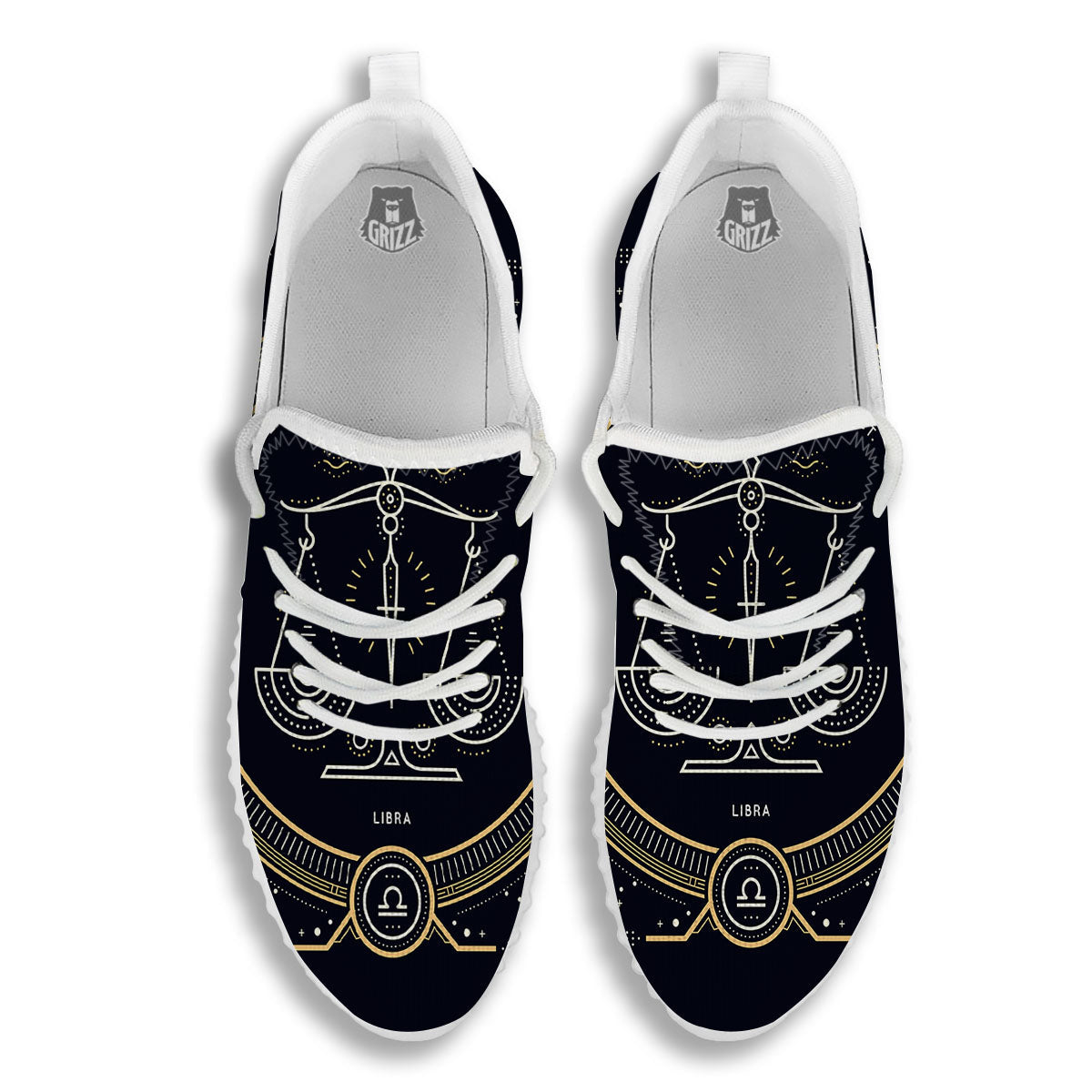 Zodiac Sign Vintage Libra Print White Walking Shoes-grizzshop