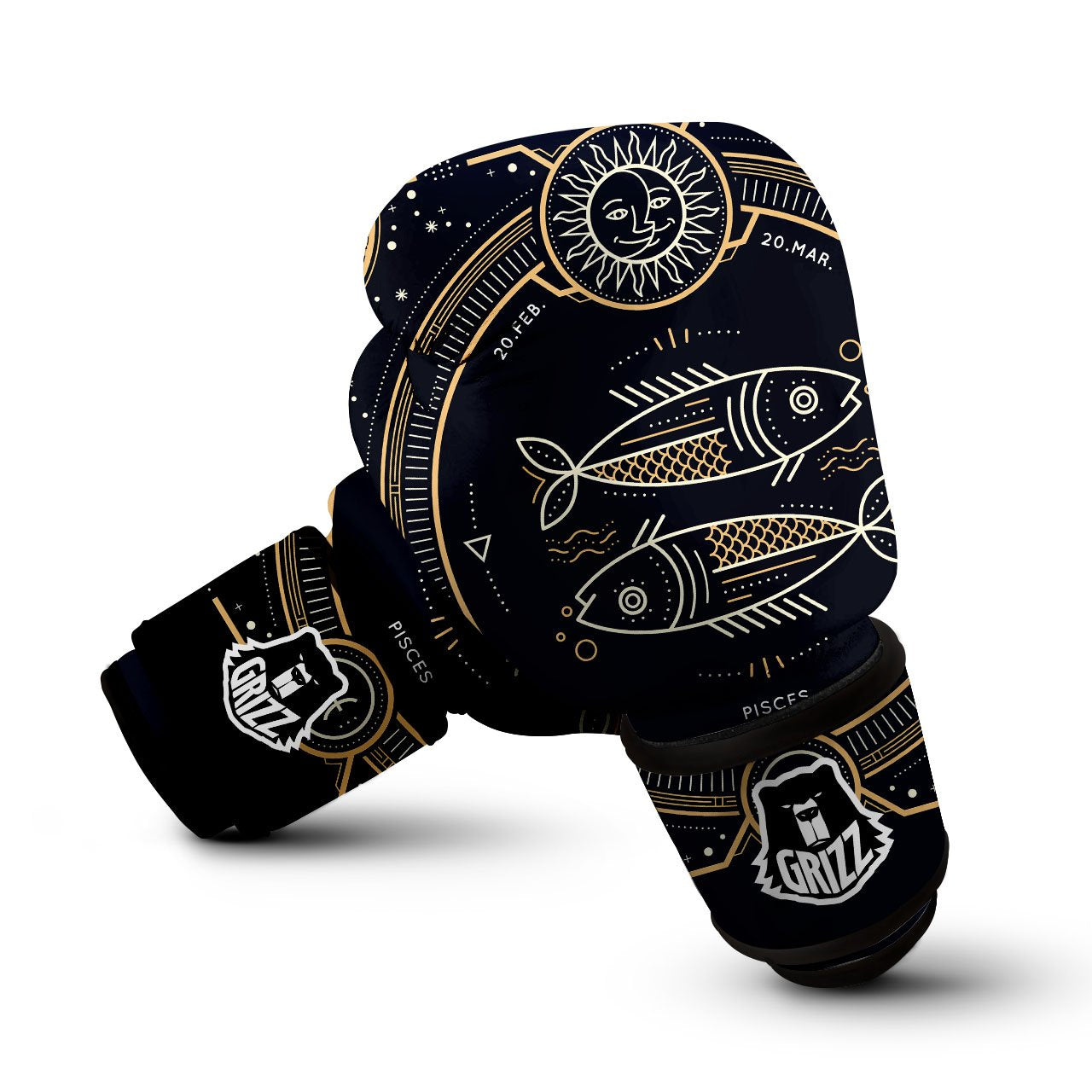 Zodiac Sign Vintage Pisces Print Boxing Gloves-grizzshop