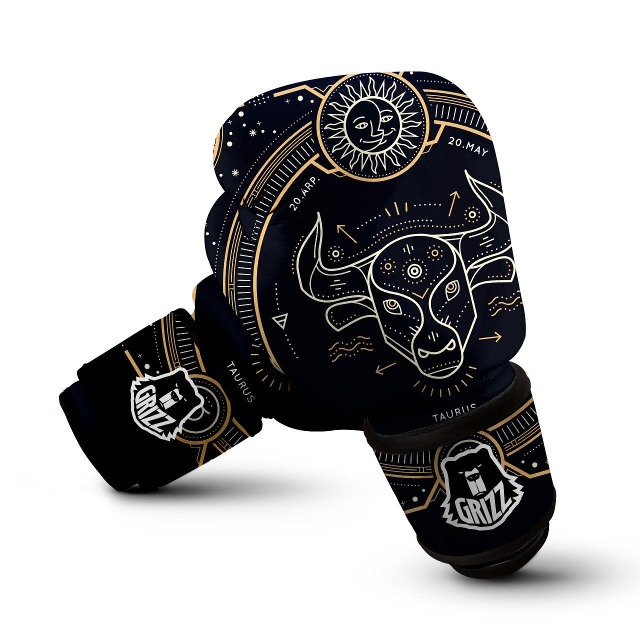 Zodiac Sign Vintage Taurus Print Boxing Gloves-grizzshop
