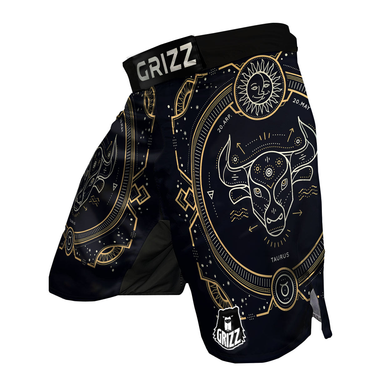 Zodiac Sign Vintage Taurus Print MMA Shorts-grizzshop