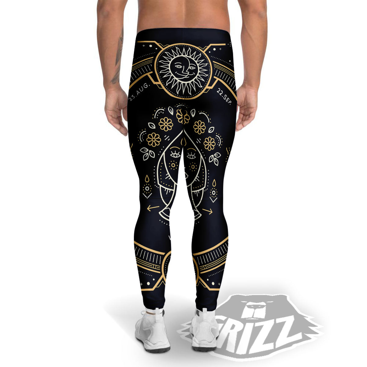 Zodiac Sign Vintage Virgo Print Men's Leggings-grizzshop