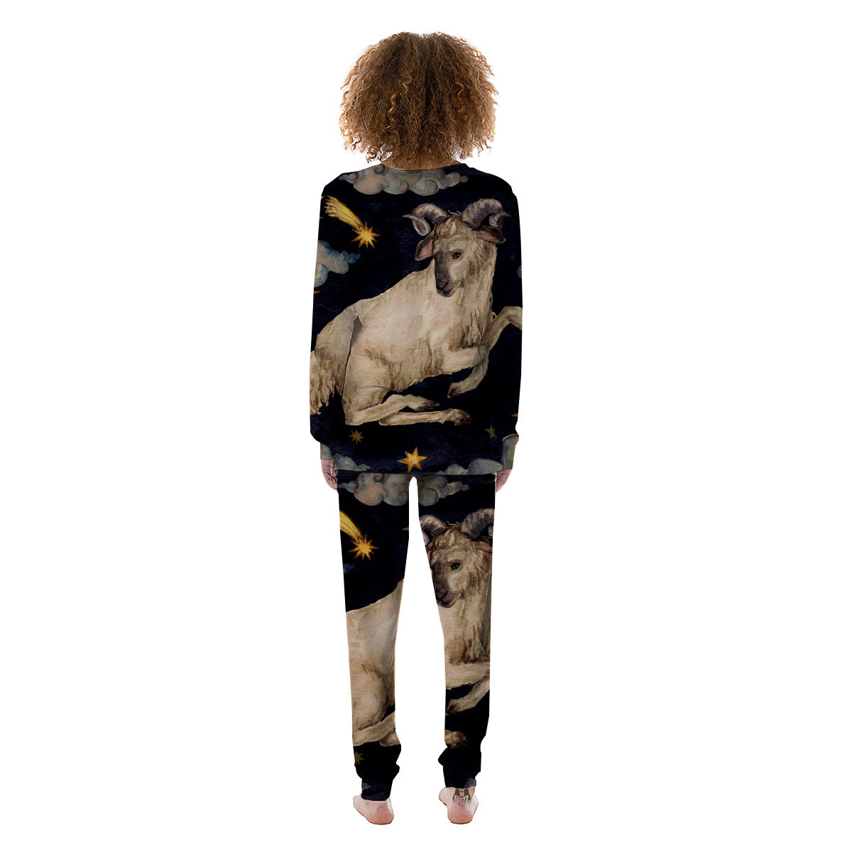 Zodiac Sign Watercolor Aries Print Women's Pajamas-grizzshop