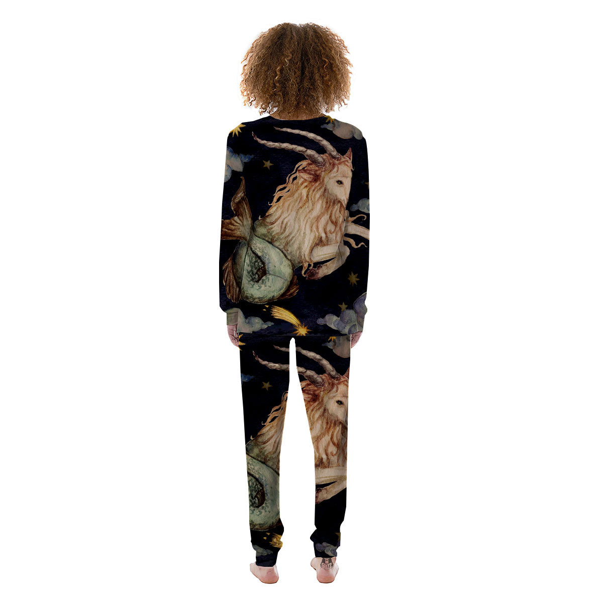 Zodiac Sign Watercolor Capricorn Print Women's Pajamas-grizzshop