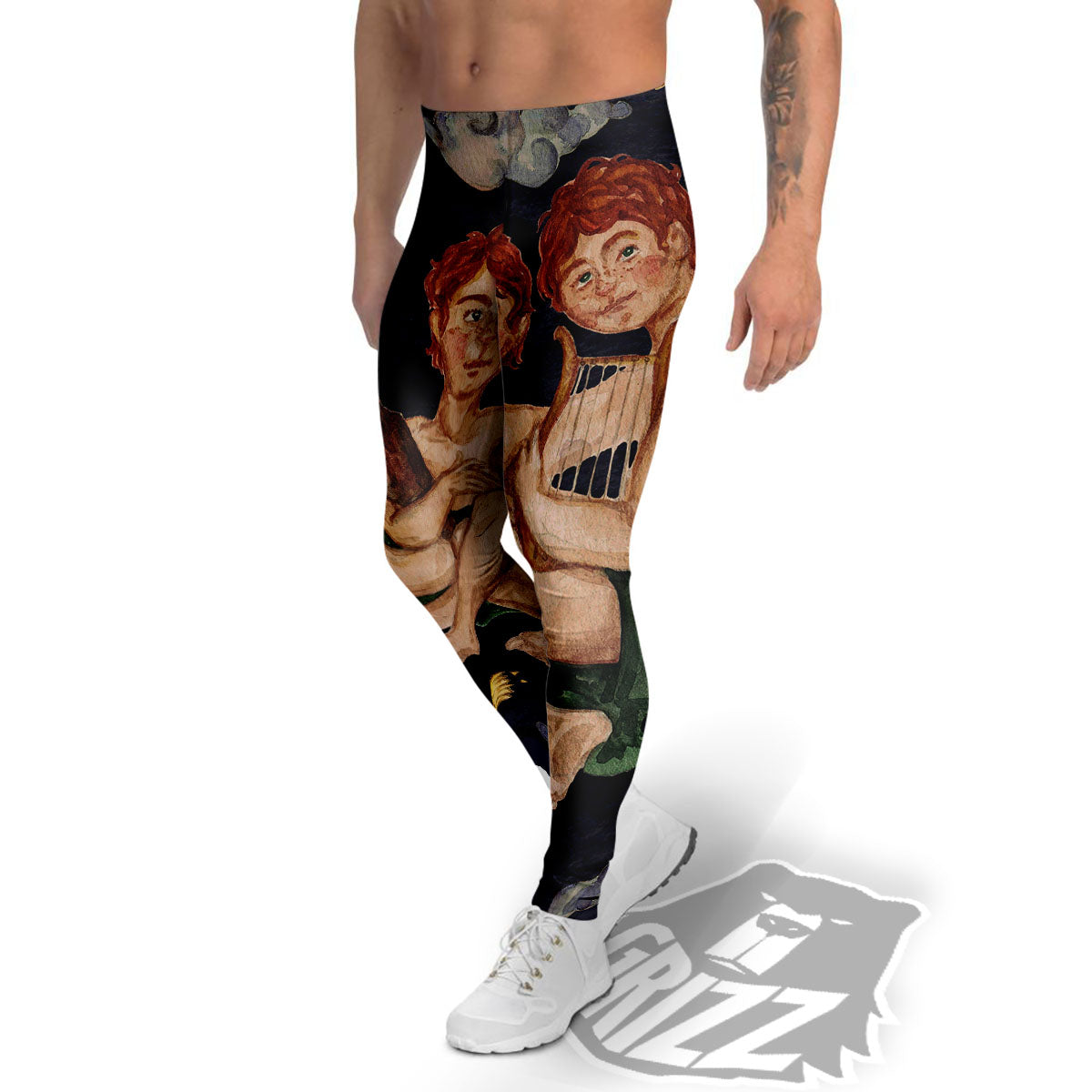 Zodiac Sign Watercolor Gemini Print Men's Leggings-grizzshop
