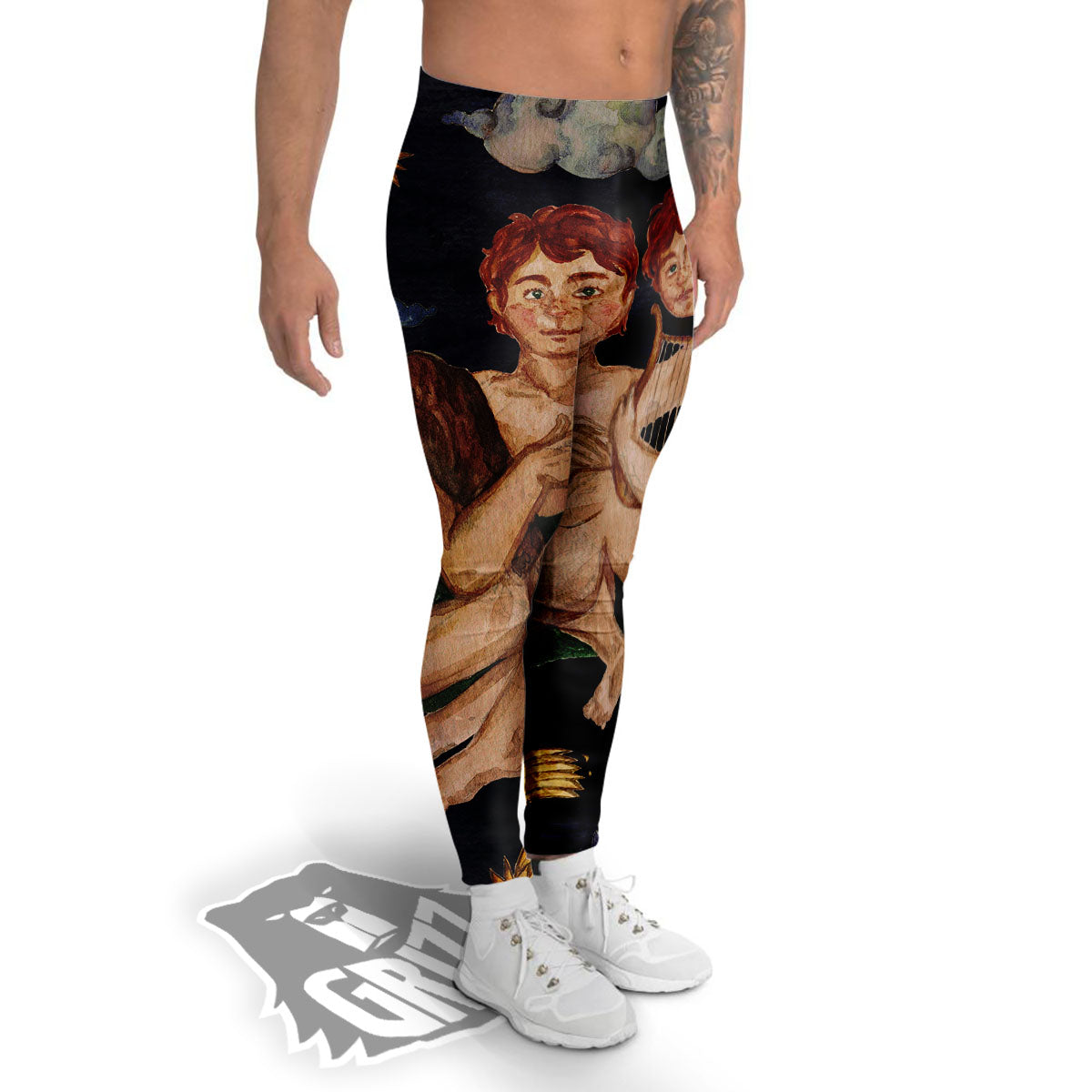 Zodiac Sign Watercolor Gemini Print Men's Leggings-grizzshop