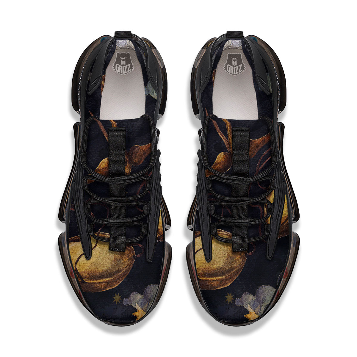 Zodiac Sign Watercolor Libra Print Black Gym Shoes-grizzshop