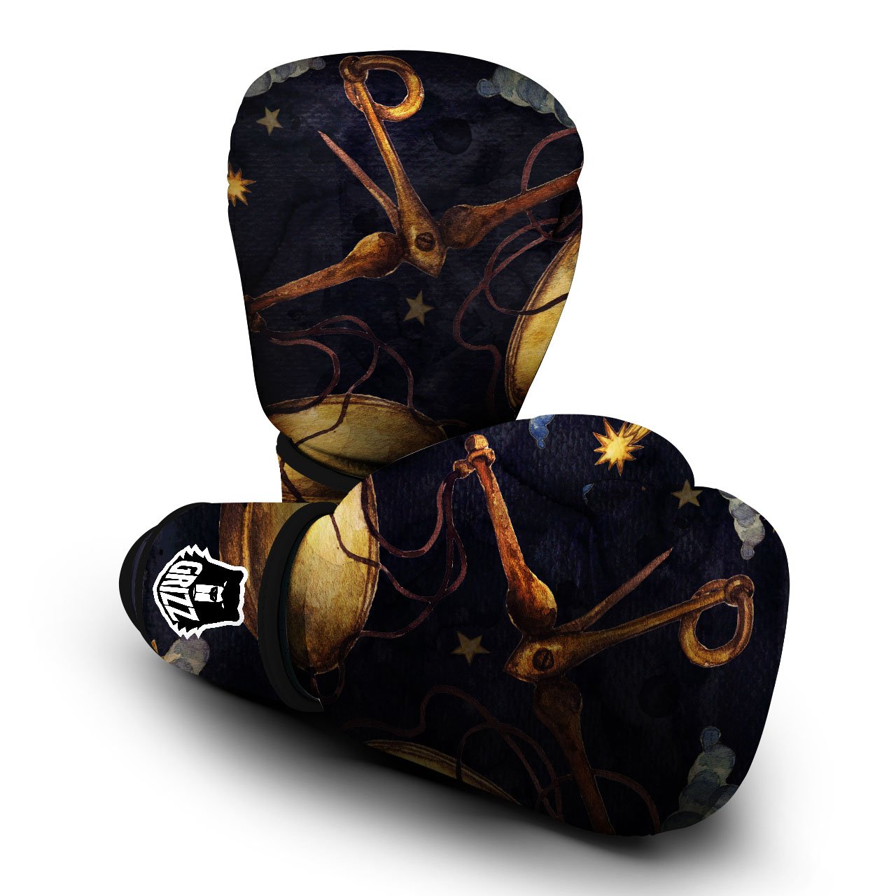 Zodiac Sign Watercolor Libra Print Boxing Gloves-grizzshop