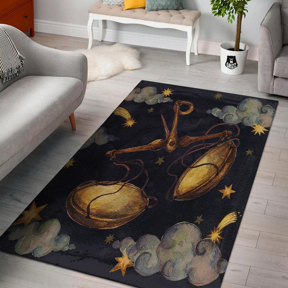 Zodiac Sign Watercolor Libra Print Floor Mat-grizzshop