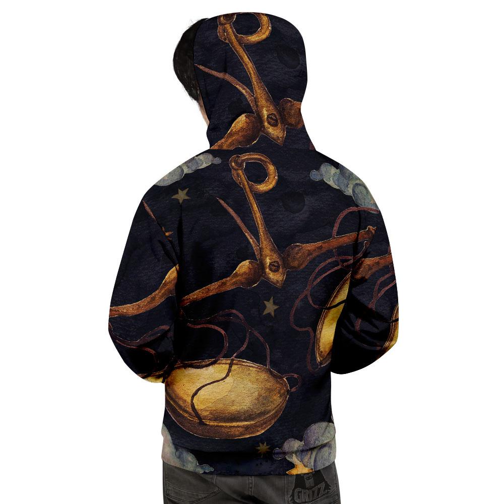 Zodiac Sign Watercolor Libra Print Men's Hoodie-grizzshop
