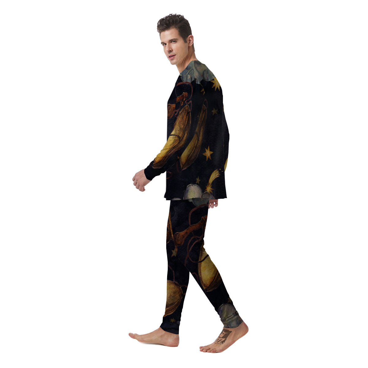 Zodiac Sign Watercolor Libra Print Men's Pajamas-grizzshop