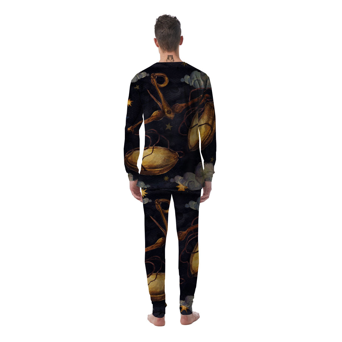 Zodiac Sign Watercolor Libra Print Men's Pajamas-grizzshop