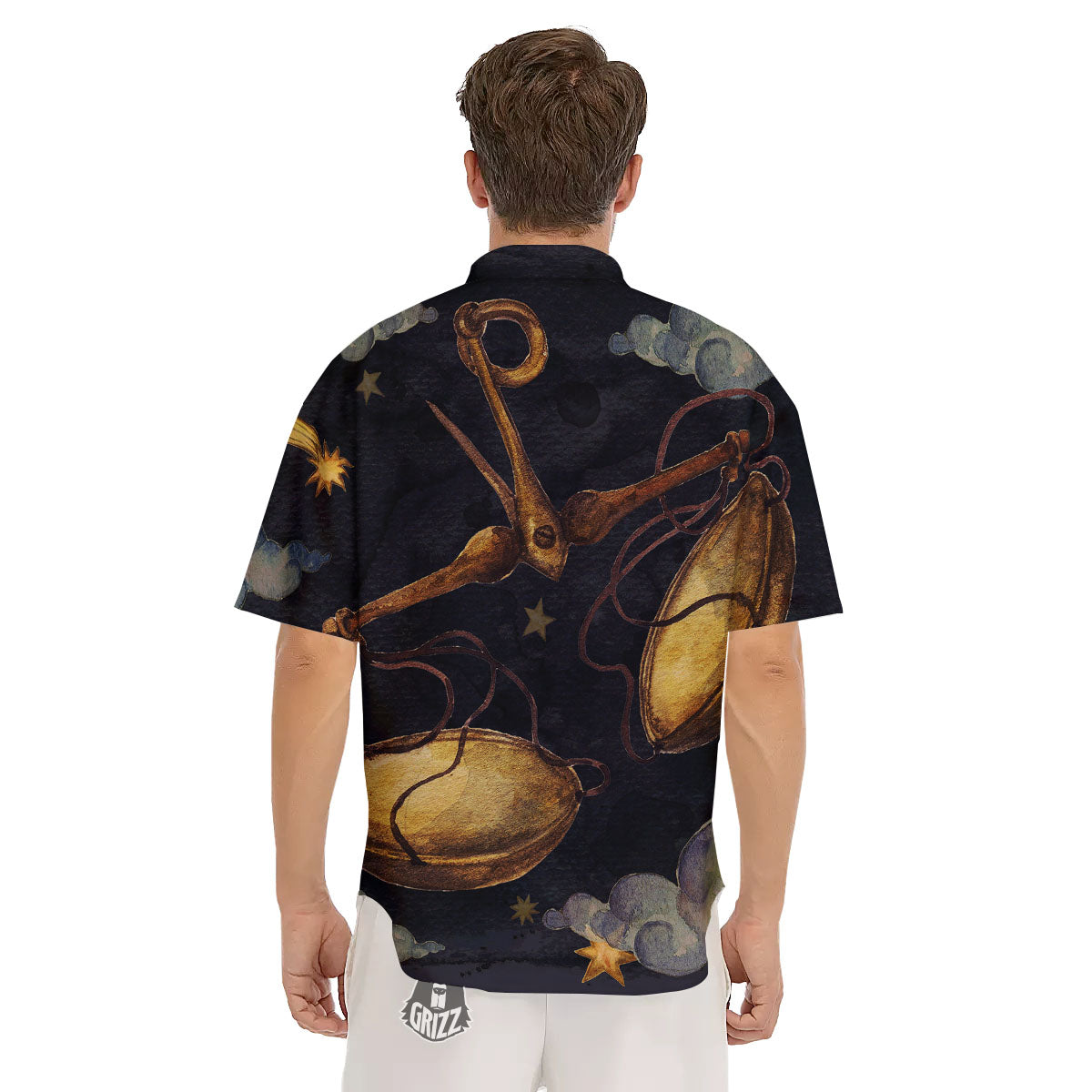 Zodiac Sign Watercolor Libra Print Men's Short Sleeve Shirts-grizzshop