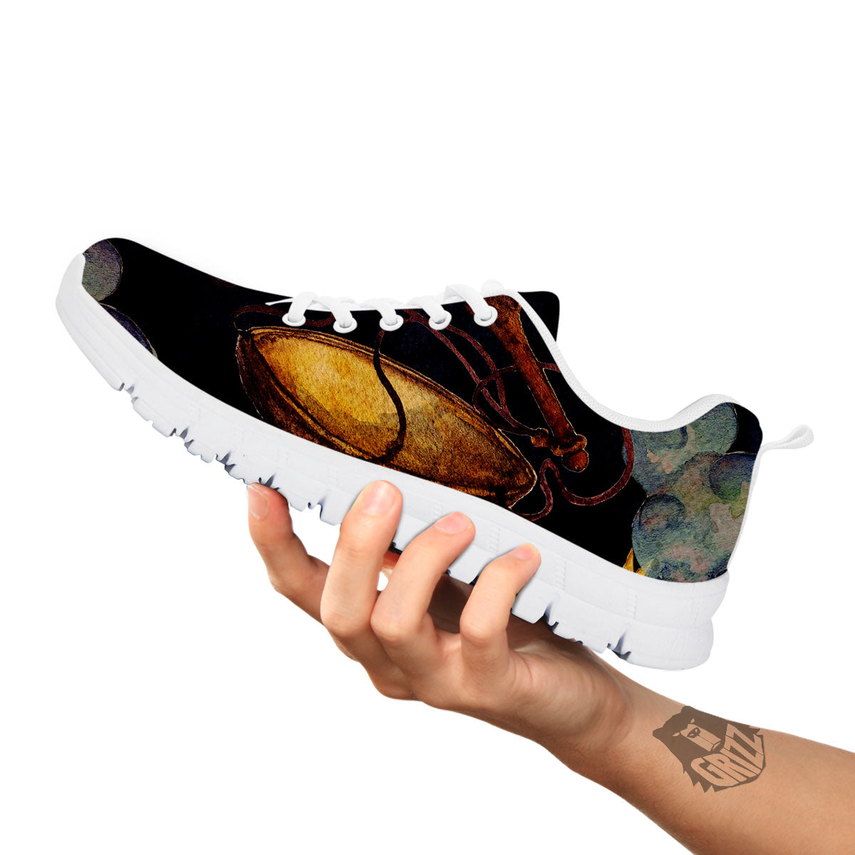 Zodiac Sign Watercolor Libra Print White Sneaker-grizzshop