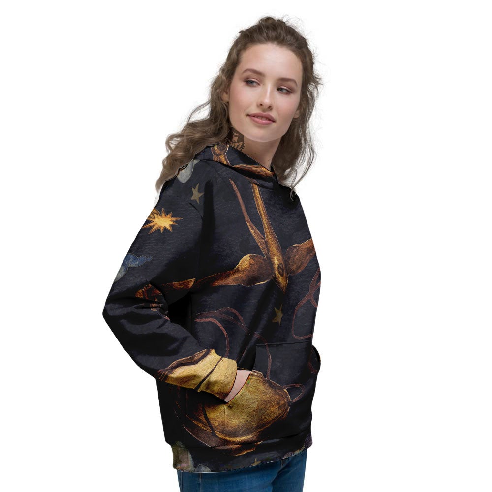 Zodiac Sign Watercolor Libra Print Women's Hoodie-grizzshop