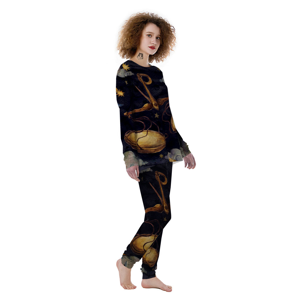 Zodiac Sign Watercolor Libra Print Women's Pajamas-grizzshop