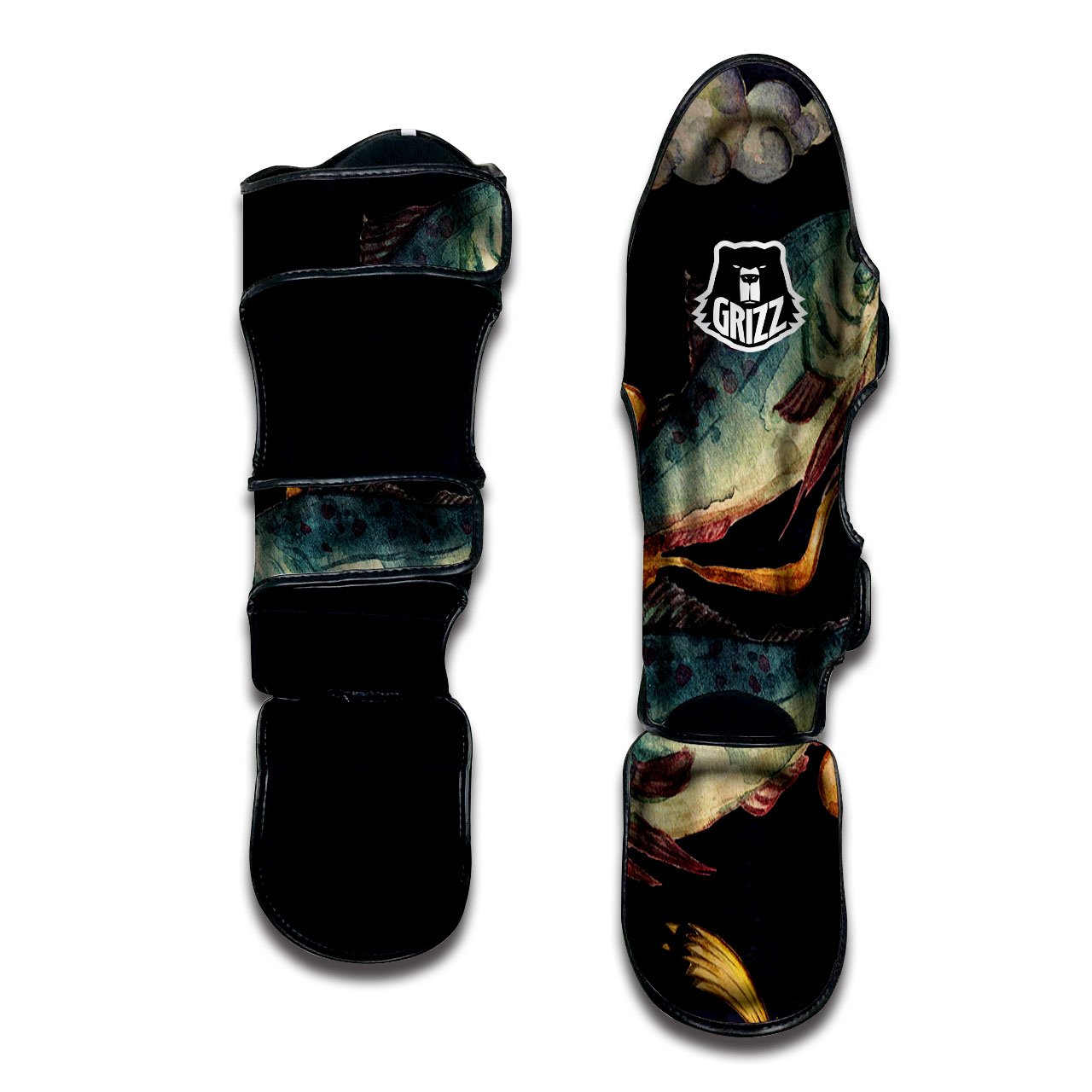 Zodiac Sign Watercolor Pisces Print Muay Thai Shin Guards-grizzshop